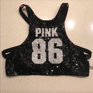 VS-PINK Sequenced Halter Top Swimwear